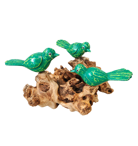 Bird on root 23x15x14cm