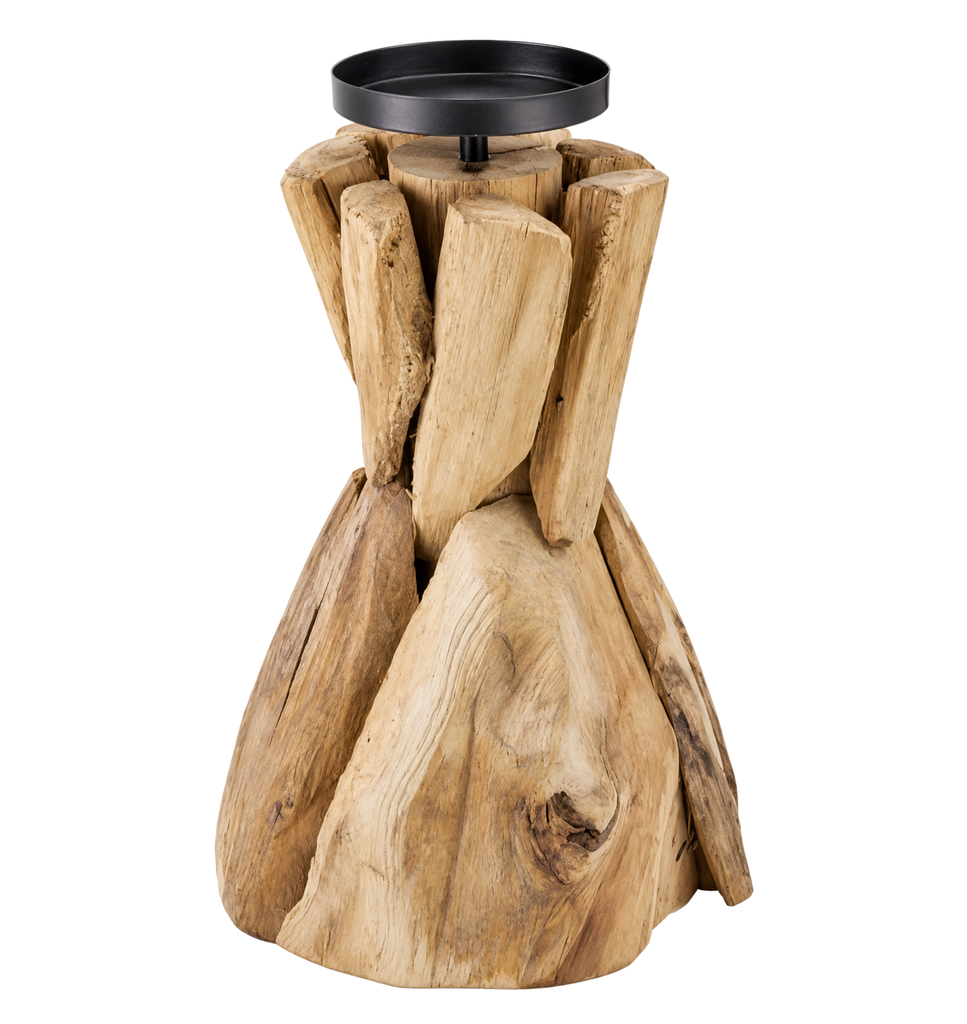 Candle holder driftwood 17x17x23.5 cm Natural 