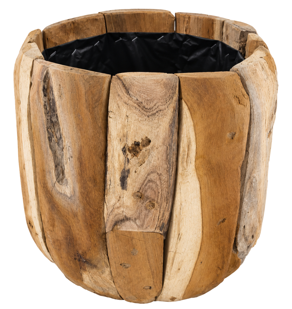 Planter wood 33x33x29cm Ø33 cm Natural