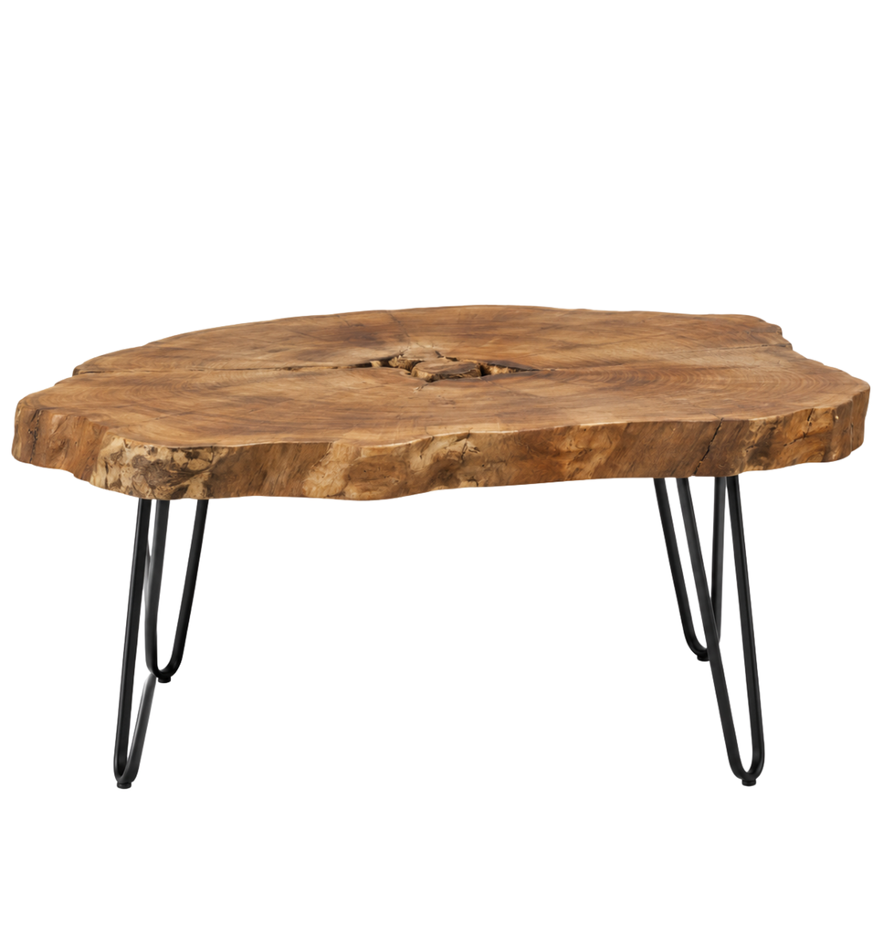 Side table KD teak wood 77x37x46 cm Natural