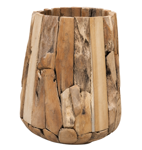 Planter Erosion Wood with plastic 58x58x78cm Natural