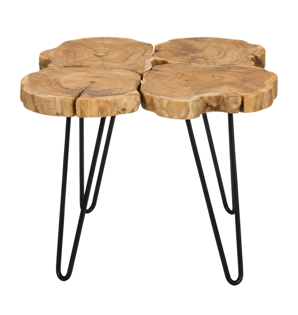 Side table teak wood 55x55x48 cm KD Natural 