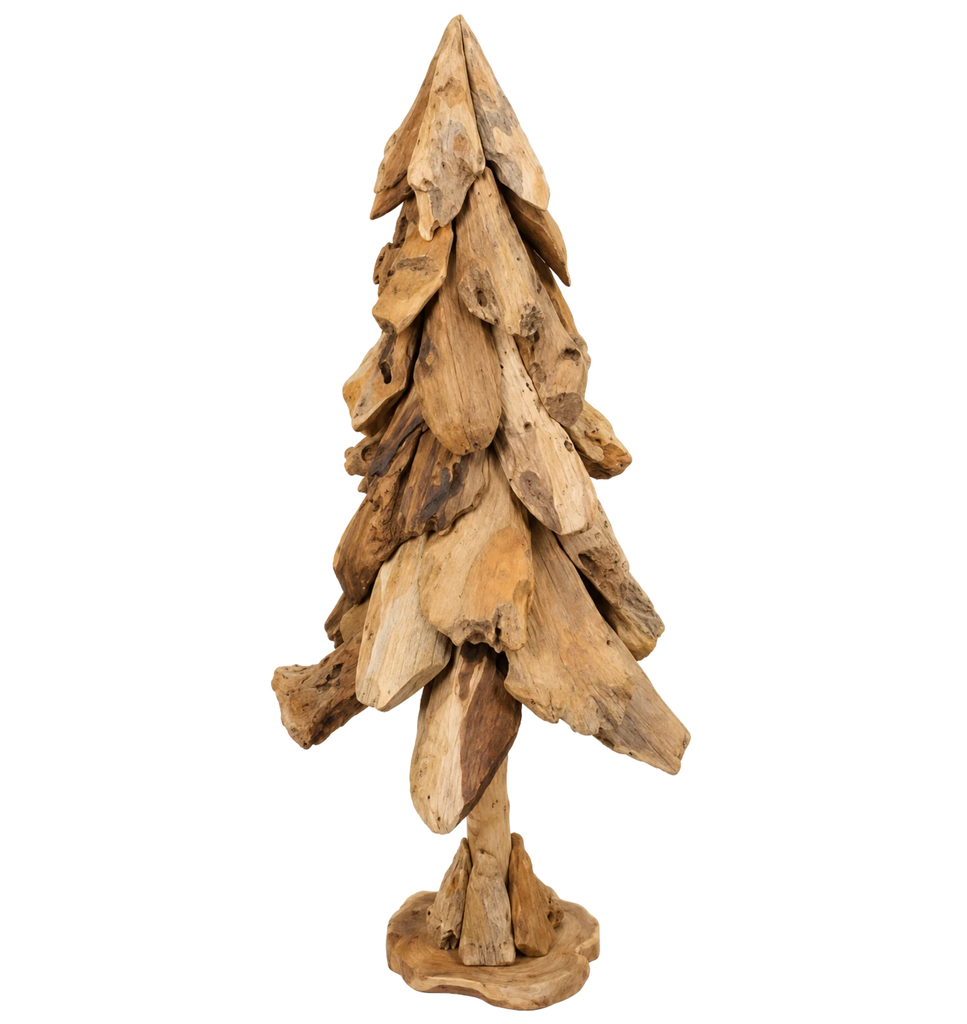 Tree erosion wood on feet 58x58x150cm Natural 