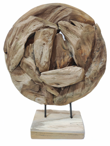 [2400235] Erosion Round on Stand 50x13x59 cm Natural