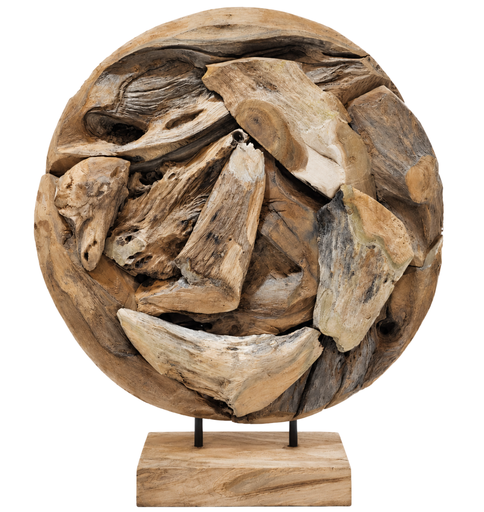 [2400235] Erosion Round on Stand 50x13x59 cm Natural