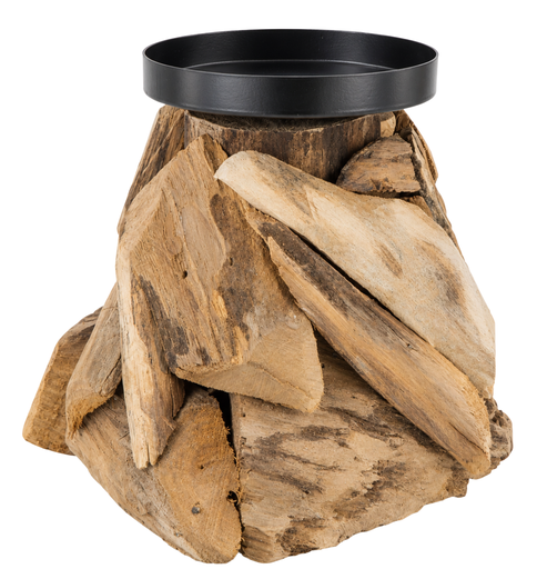 [2400079] Root driftwood witth candle holder 13x13x18cm Natural