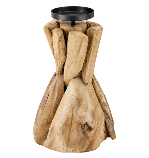 [2400078] Candle holder driftwood 17x17x23.5 cm Natural 