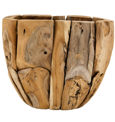 [2400108] Planter teak 28x14x25 cm Natural 