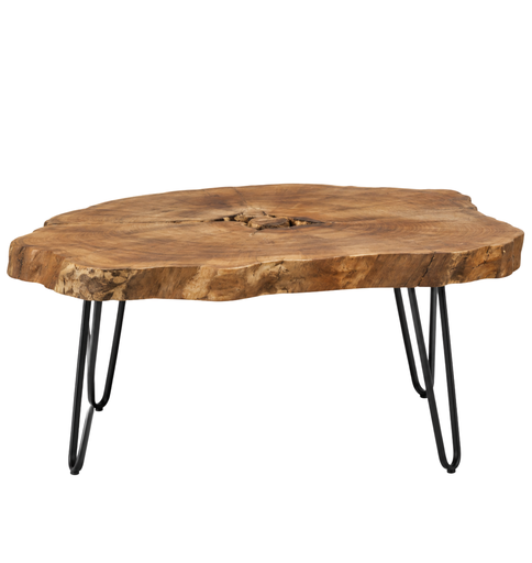 [2400133] Side table KD teak wood 77x37x46 cm Natural