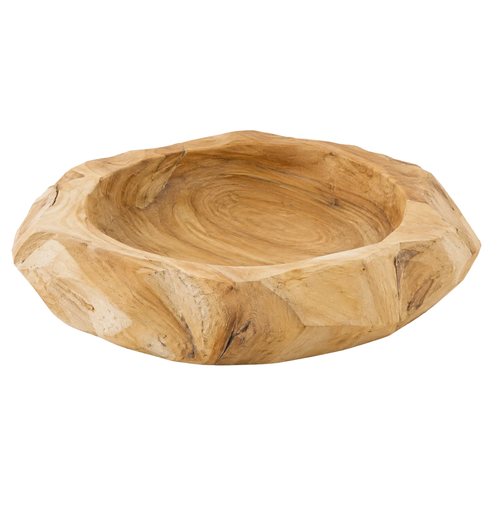 [2500020] Bowl teak wood 27x27x6cm Natural